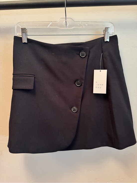 a new day Dresses & Skirts - A New Day Black Button-Front Mini Skirt with Flap Pocket